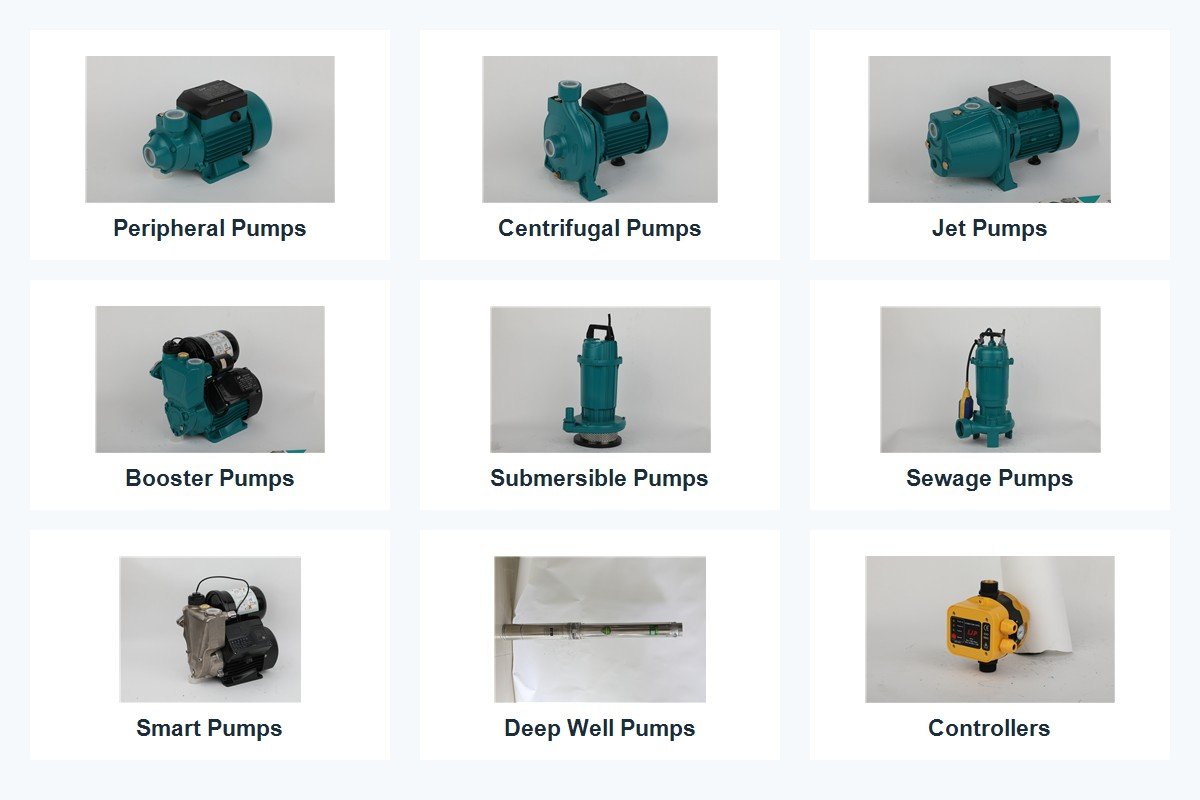 Water pump product range comparison collage