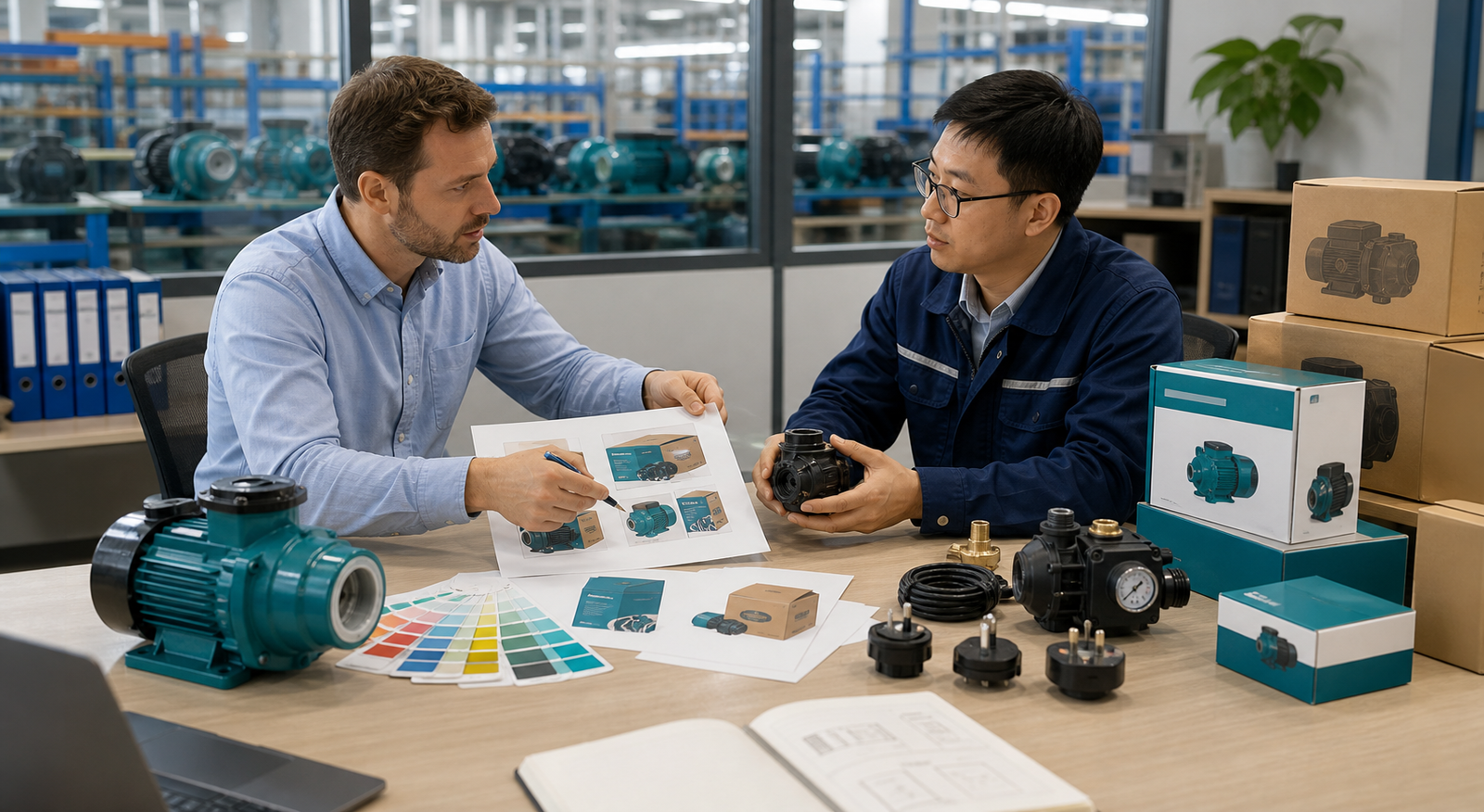 OEM branding and packaging customization for water pumps