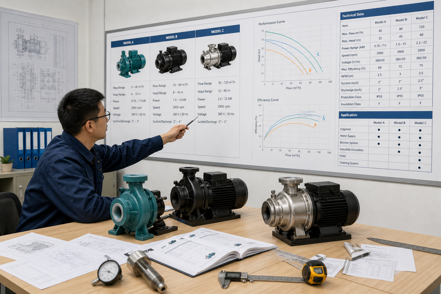 Pump model selection and specification comparison for buyers