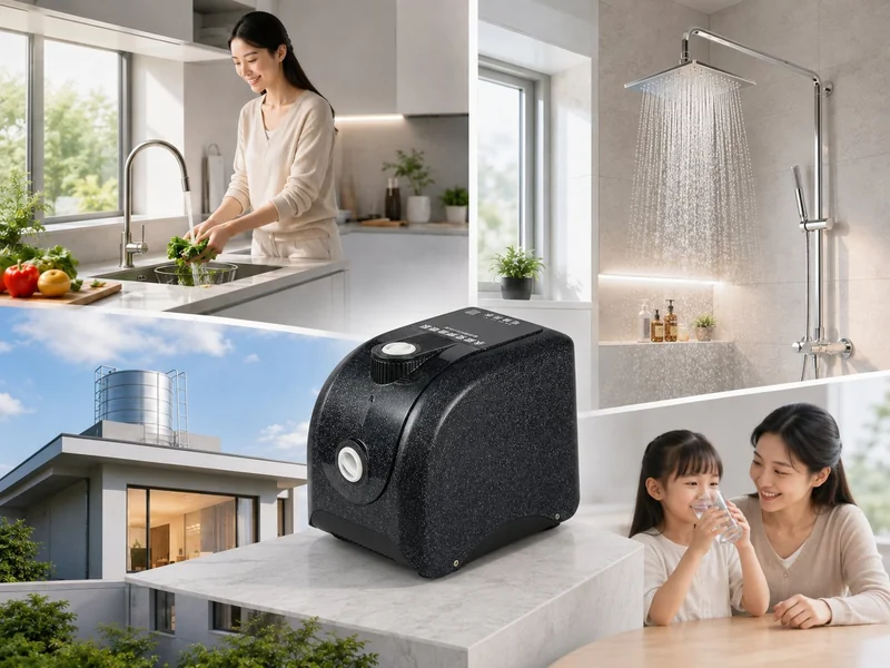 Typical applications of smart constant pressure booster pump in kitchen and bathroom